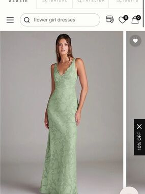 AZAZIE Floral Burnout Dress in Sage Green